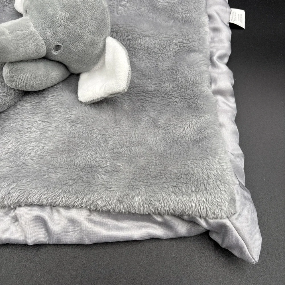 Carters Gray Elephant Plush Lovey Baby Security Blanket 2023 Dot Fabric